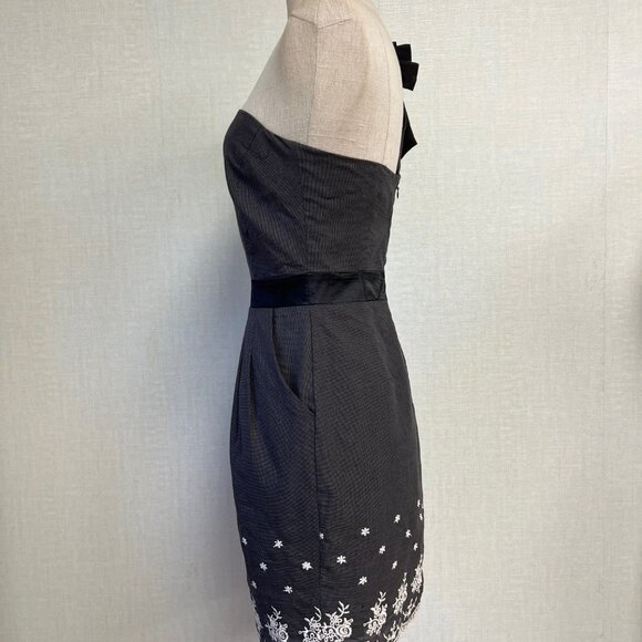 NWT Ddeadstock 2000s Bellissima One Shoulder Bow Embroidered Cotton Dress - Picture 4 of 5